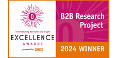 The Marketing Research and Insight Excellence Awards 2024 Winner, B2B Research Project, powered by Quirk's
